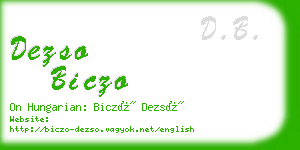 dezso biczo business card